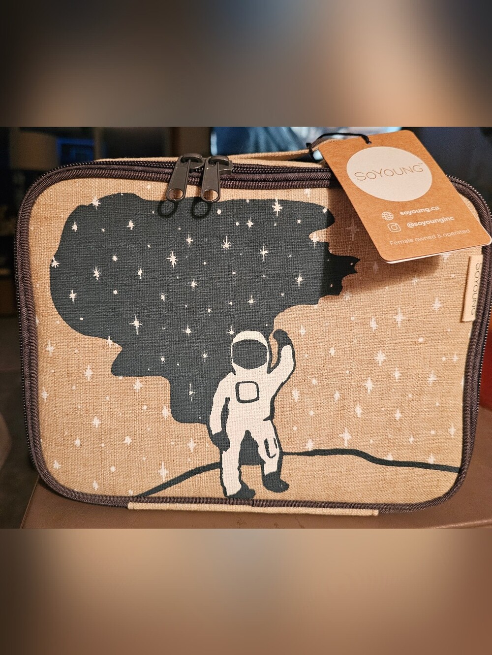 Soyoung Kids Beige Astronaut Lunch Bag